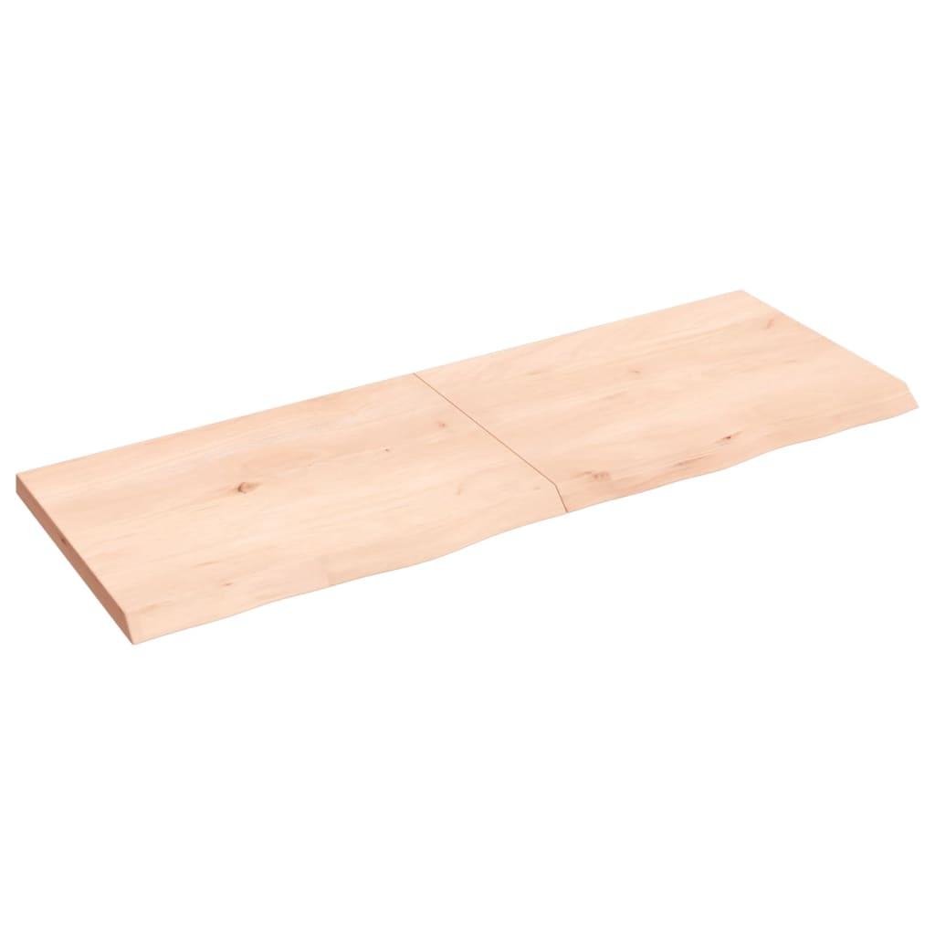 Væghylde 140x50x(2-4) cm ubehandlet massivt egetræ