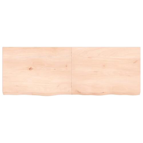 Væghylde 140x50x(2-6) cm ubehandlet massivt egetræ