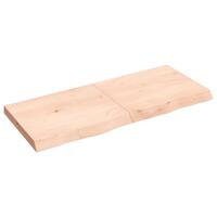 Væghylde 120x50x(2-6) cm ubehandlet massivt egetræ