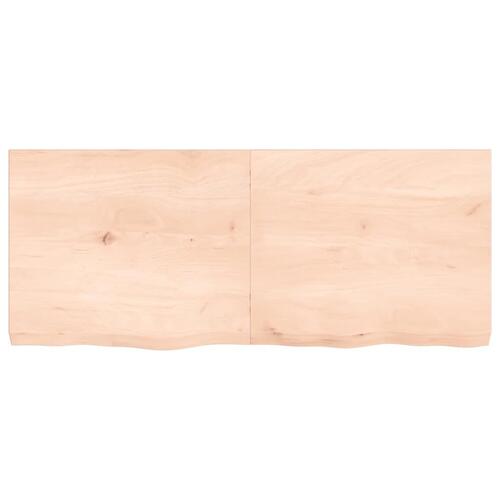 Væghylde 120x50x(2-6) cm ubehandlet massivt egetræ