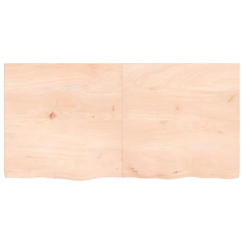 Væghylde 120x60x(2-4) cm ubehandlet massivt egetræ