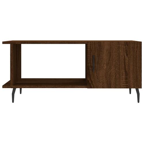 Sofabord 90x50x40 cm konstrueret træ brun egetræsfarve