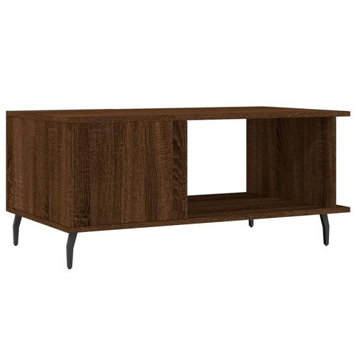 Sofabord 90x50x40 cm konstrueret træ brun egetræsfarve