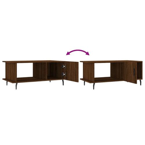 Sofabord 90x50x40 cm konstrueret træ brun egetræsfarve