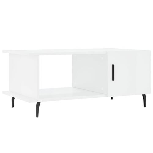 Sofabord 90x50x40 cm konstrueret træ hvid højglans