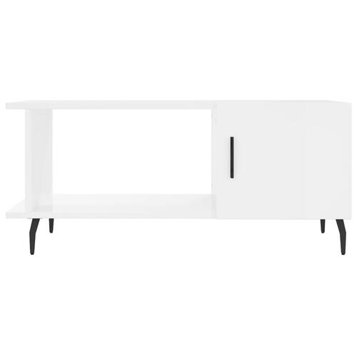 Sofabord 90x50x40 cm konstrueret træ hvid højglans