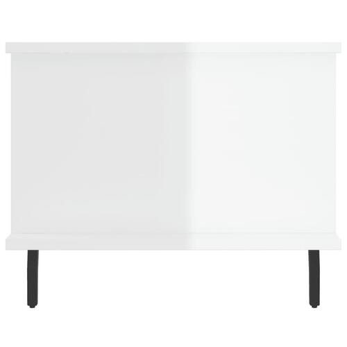 Sofabord 90x50x40 cm konstrueret træ hvid højglans