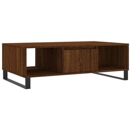 Sofabord 104x60x35 cm konstrueret træ brun egetræsfarve