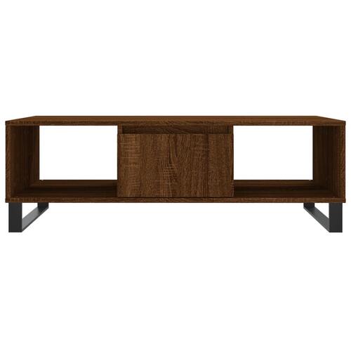 Sofabord 104x60x35 cm konstrueret træ brun egetræsfarve