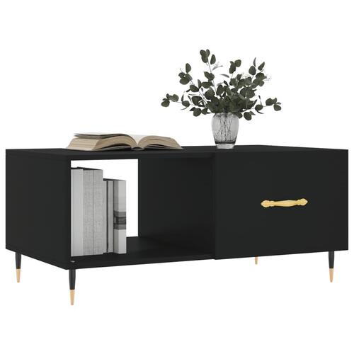 Sofabord 90x50x40 cm konstrueret træ sort