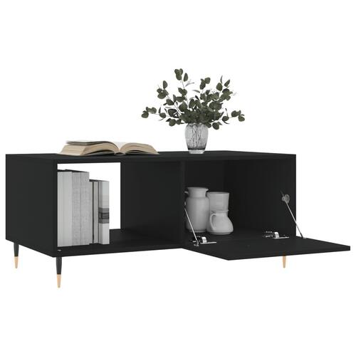 Sofabord 90x50x40 cm konstrueret træ sort
