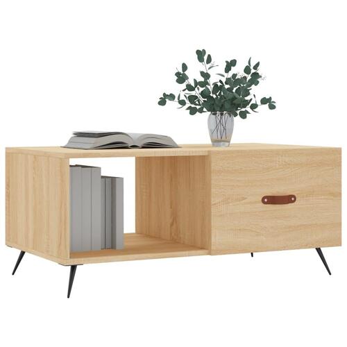 Sofabord 90x50x40 cm konstrueret træ sonoma-eg