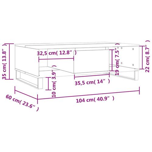 Sofabord 104x60x35 cm konstrueret træ sonoma-eg