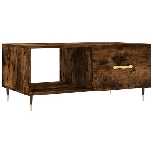 Sofabord 90x50x40 cm konstrueret træ røget egetræsfarve