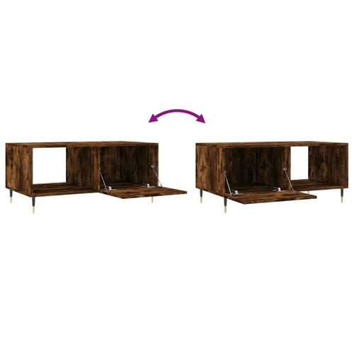 Sofabord 90x50x40 cm konstrueret træ røget egetræsfarve