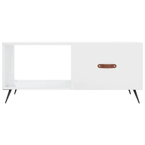 Sofabord 90x50x40 cm konstrueret træ hvid højglans