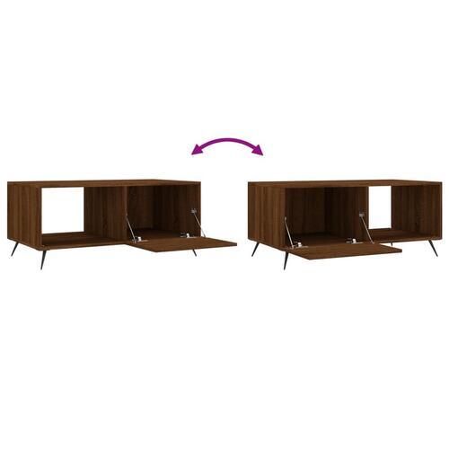 Sofabord 90x50x40 cm konstrueret træ brun egetræsfarve
