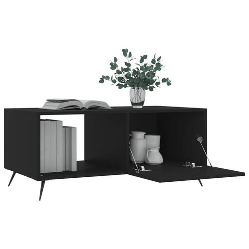 Sofabord 90x50x40 cm konstrueret træ sort
