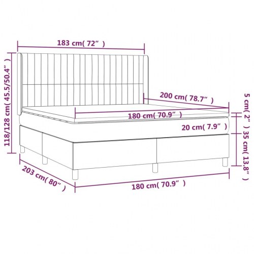 Kontinentalseng med madras 180×200 cm - stof, sort