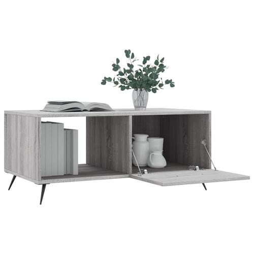 Sofabord 90x50x40 cm konstrueret træ grå sonoma-eg