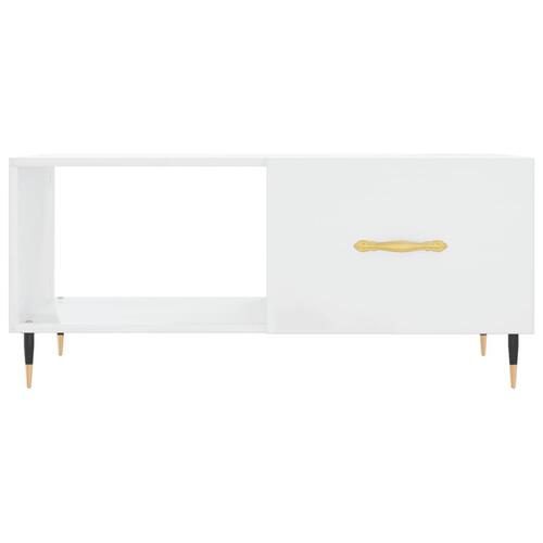 Sofabord 90x50x40 cm konstrueret træ hvid højglans