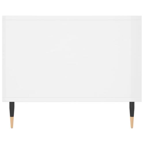Sofabord 90x50x40 cm konstrueret træ hvid højglans