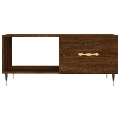 Sofabord 90x50x40 cm konstrueret træ brun egetræsfarve