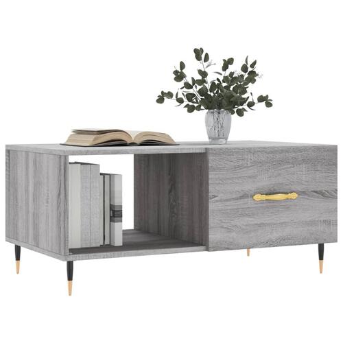 Sofabord 90x50x40 cm konstrueret træ grå sonoma-eg