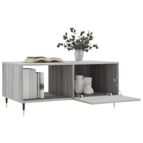 Sofabord 90x50x40 cm konstrueret træ grå sonoma-eg