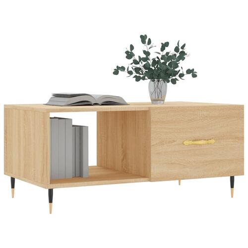 Sofabord 90x50x40 cm konstrueret træ sonoma-eg
