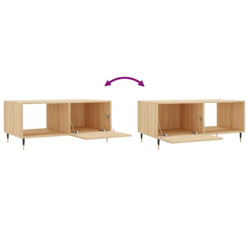 Sofabord 90x50x40 cm konstrueret træ sonoma-eg