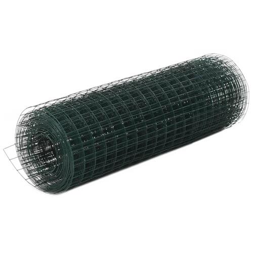 Hønsenet stål med PVC-belægning 10 x 0,5 m grøn