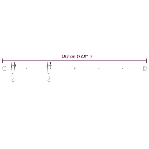 Skydedør med monteringssæt 80x210 cm massivt fyrretræ