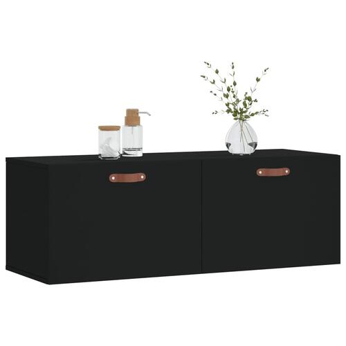 Vægskab 100x36,5x35 cm konstrueret træ sort