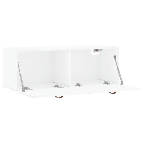 Vægskab 100x36,5x35 cm konstrueret træ hvid højglans