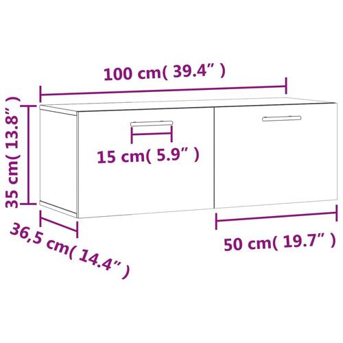 Vægskab 100x36,5x35 cm konstrueret træ betongrå