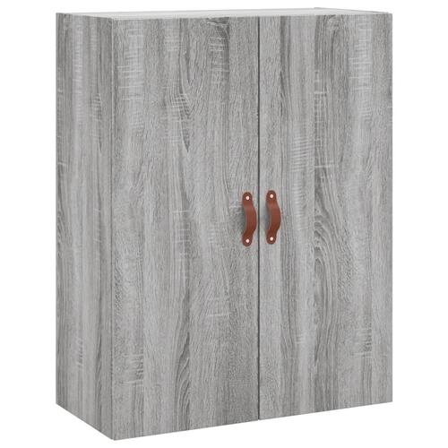 Væghængt skab 69,5x34x90 cm konstrueret træ grå sonoma-eg