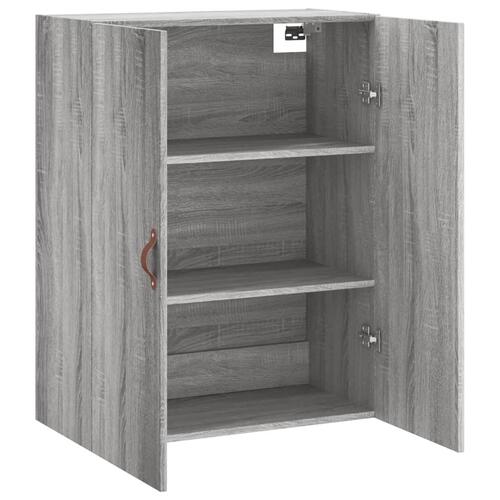 Væghængt skab 69,5x34x90 cm konstrueret træ grå sonoma-eg