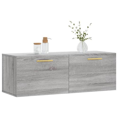 Vægskab 100x36,5x35 cm konstrueret træ grå sonoma-eg