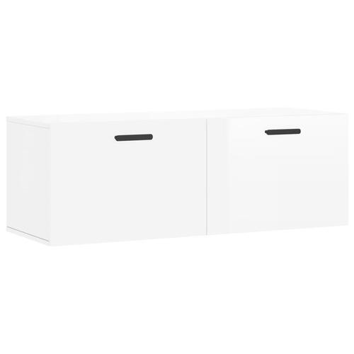 Vægskab 100x36,5x35 cm konstrueret træ hvid højglans