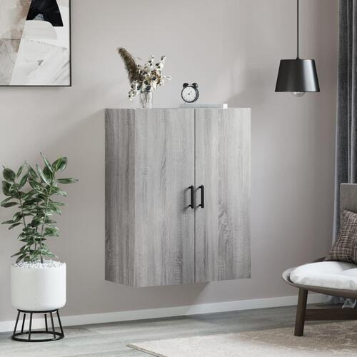 Væghængt skab 69,5x34x90 cm konstrueret træ grå sonoma-eg