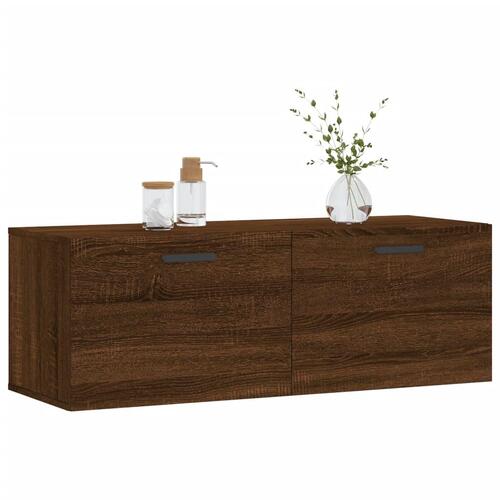 Vægskab 100x36,5x35 cm konstrueret træ brun egetræsfarve