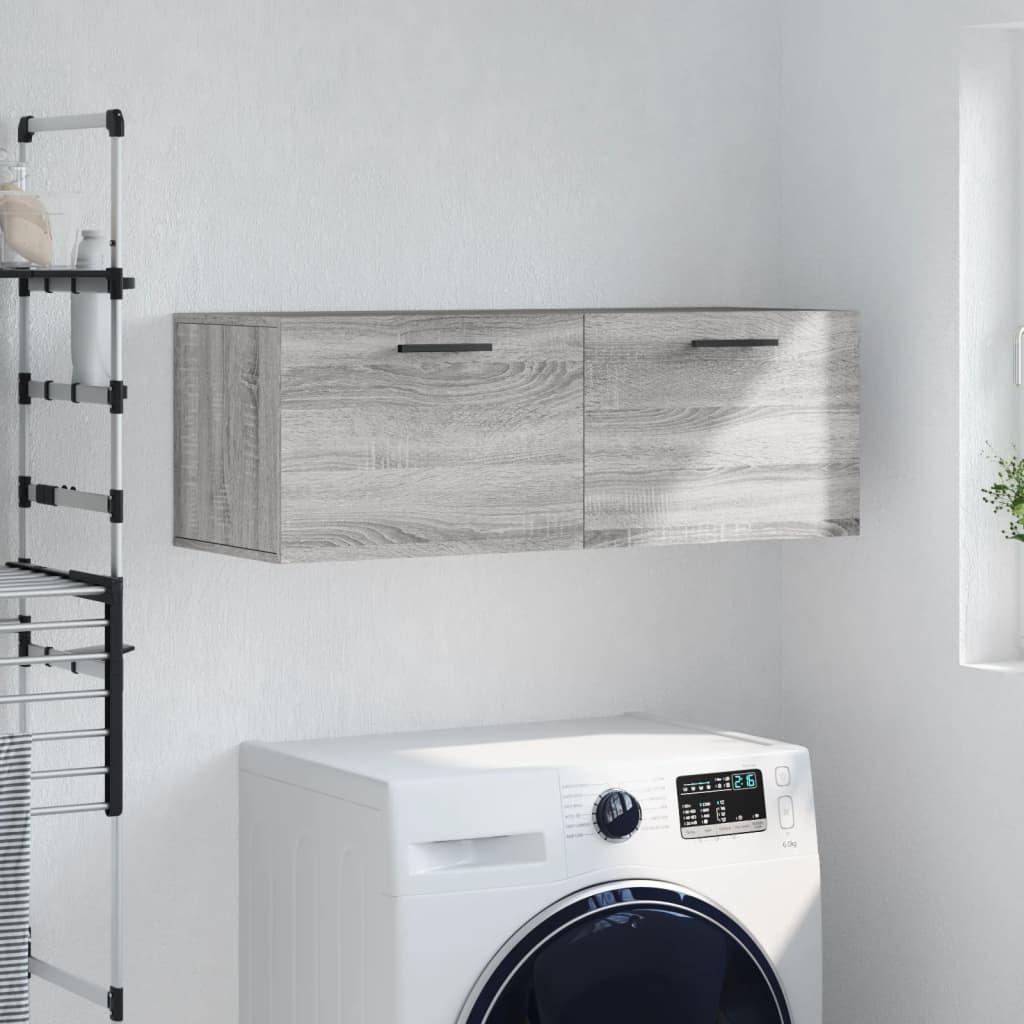 Vægskab 100x36,5x35 cm konstrueret træ grå sonoma-eg
