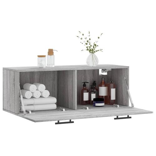 Vægskab 100x36,5x35 cm konstrueret træ grå sonoma-eg
