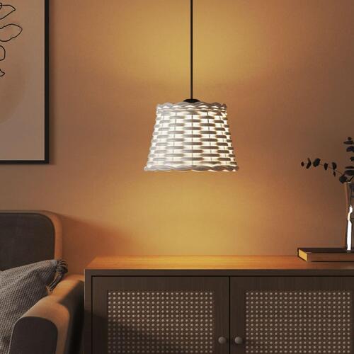 Lampeskærm til loftlampe Ø20x15 cm flet hvid