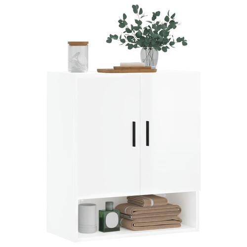 Vægskab 60x31x70 cm konstrueret træ hvid højglans