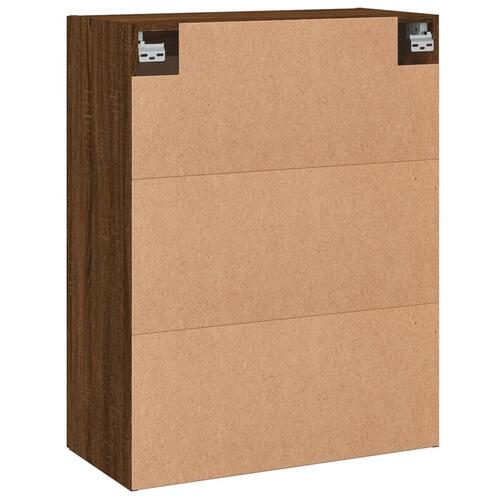 Vægskab 69,5x34x90 cm konstrueret træ brun egetræsfarve