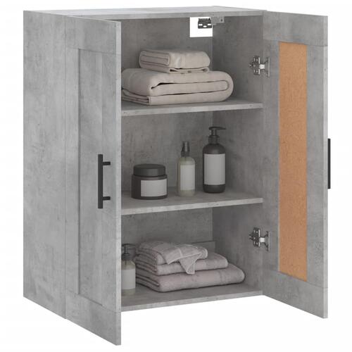 Vægskab 69,5x34x90 cm konstrueret træ betongrå