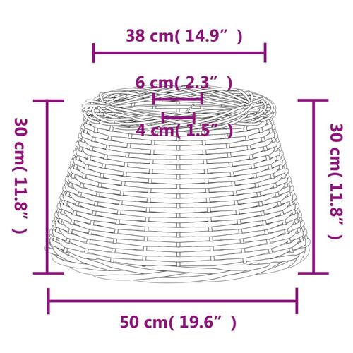 Lampeskærm til loftlampe Ø50x30 cm flet hvid