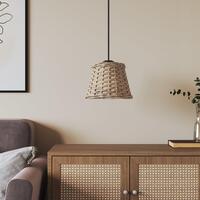 Lampeskærm til loftlampe Ø15x12 cm flet brun